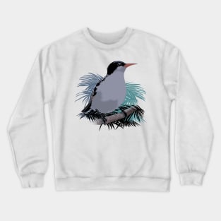 White Collared Monarch Bird Design Crewneck Sweatshirt